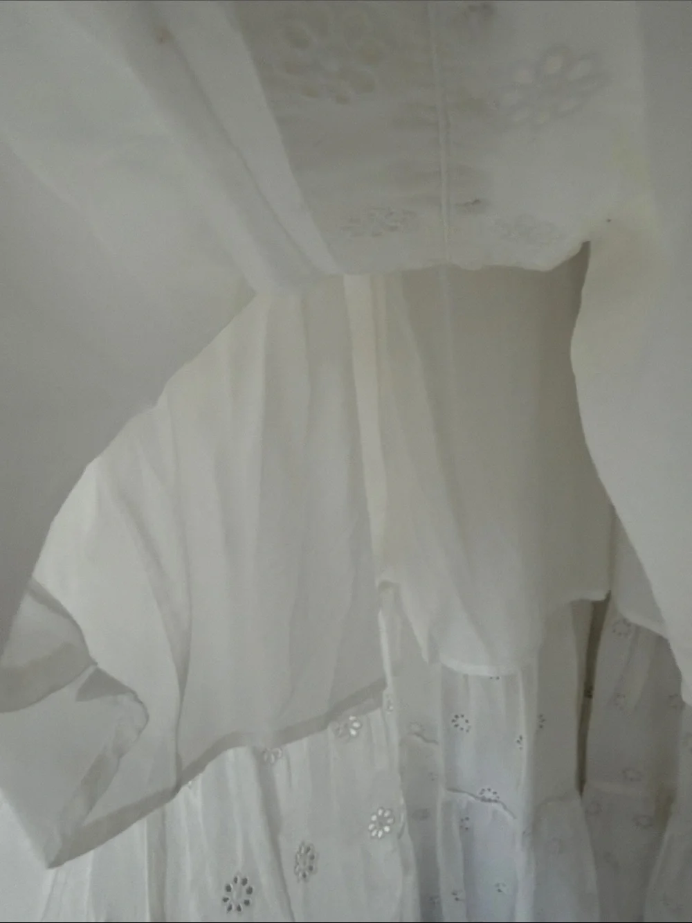 J. Crew White Coastal Tiered Cotton Midi Dress M
